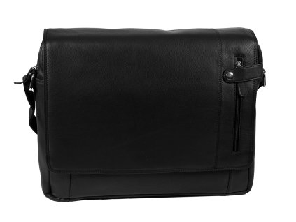 Kožená taška na notebook - černá