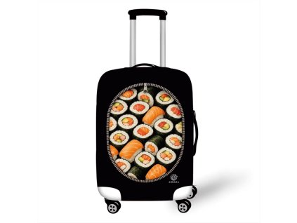 Elastický obal na kufr - "Kufr plný sushi"