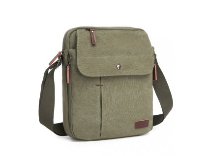 Crossbody plátěná taška KONO - zelená - 27 cm