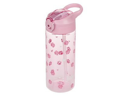 Tritanová láhev na pití s brčkem BAAGL Tlapky, 500 ml
