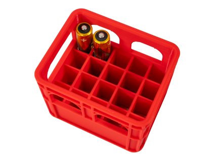 Originální organizér na tužkové baterie AAA - přepravka - červená (na vybité baterie)