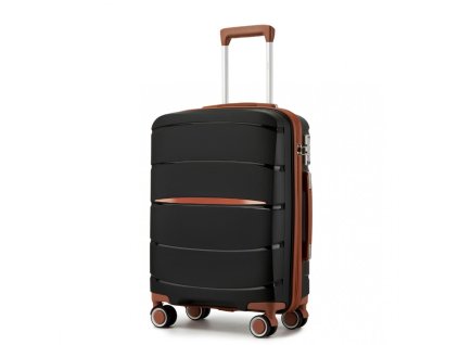 Moderní kabinový kufr Kono - PP - černo-hnědý - 38 L
