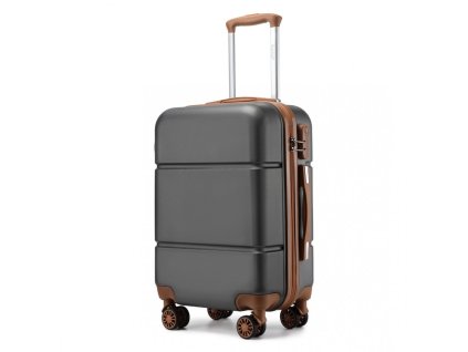 Kabinový ABS kufr KONO s TSA zámkem - 33L - šedo-hnědý