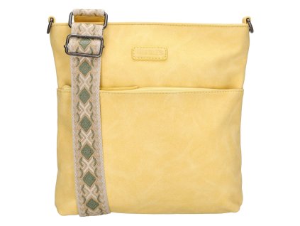 Beagles Malaga dámská crossbody taška s dekorativním popruhem - žlutá - 26,5 cm