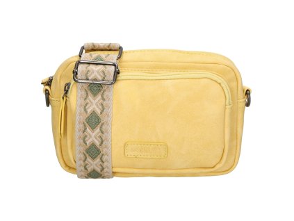 Beagles dámská crossbody kabelka Malaga s dekorativním popruhem - žlutá