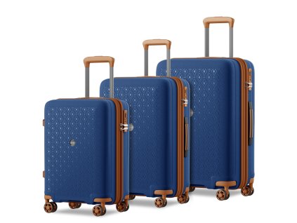 Cestovní sada tří kufrů z polypropylenu 41/76/114 L KONO - navy