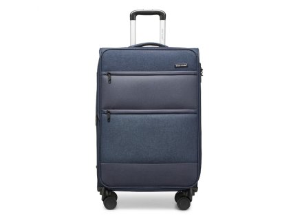 British Traveller Suitcase rozšířitelný kufr s měkkým povrchem a TSA zámkem - navy - 117L