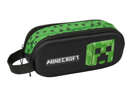 Dvoukomorový 3D penál Minecraft Safta - černý