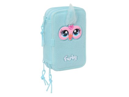 Tříkomorový školní penál s vybavením Furby
