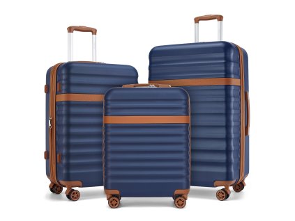 Sada 3 cestovních ABS+PC kufrů Kono 33L/57L/87L - navy