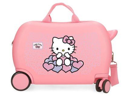 Dětský kufřík na kolečkách - odražedlo - Hello Kitty - 24,5 L