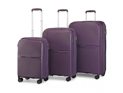 KONO travel set kufrů polypropylén - 40L, 68L, 97L - fialový