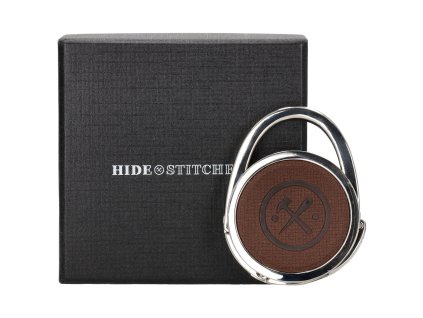 Háček na kabelku Hide & Stitches - hnědý