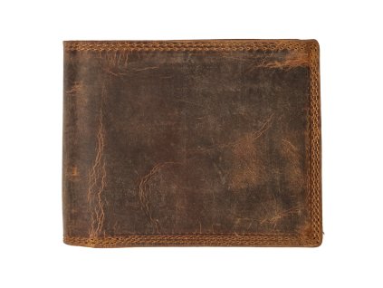 Kožená pánská peněženka bez zapínání - hnědá