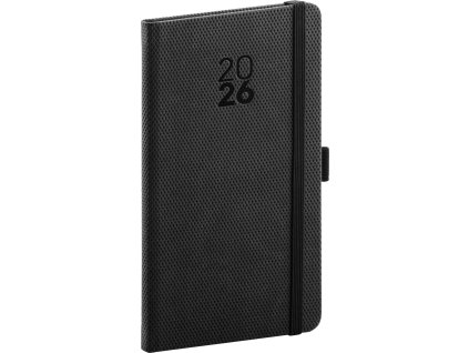 Kapesní diář Diamante 2026 - 9 x 15,5 cm - černý