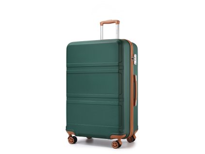 Cestovní kufr na kolečkách Kono Horizontal Design - 96 L - zeleno-hnědý