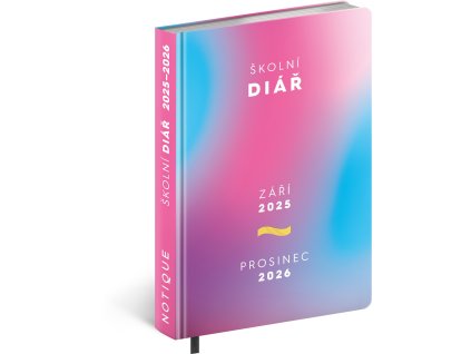 Školní diář 2025/2026 - 9,8 x 14,5 cm - růžový