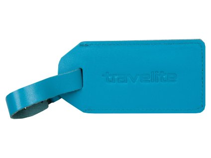 Kožená jmenovka na zavazadlo Travelite II - modrá