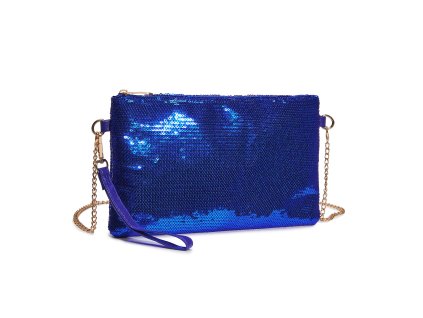 Elegantní večerní kabelka s flitry - navy