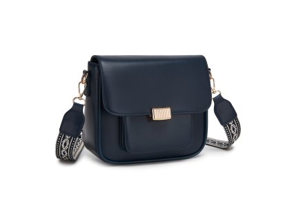 Dámská crossbody kabelka s tkaným popruhem Miss Lulu - navy