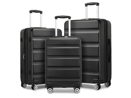 Sada tří cestovních ABS+PC kufrů Kono - černá