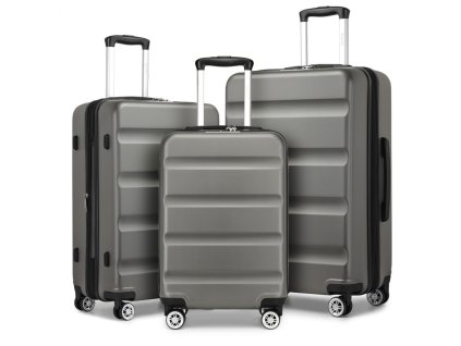 Sada tří cestovních ABS+PC kufrů Kono - šedá
