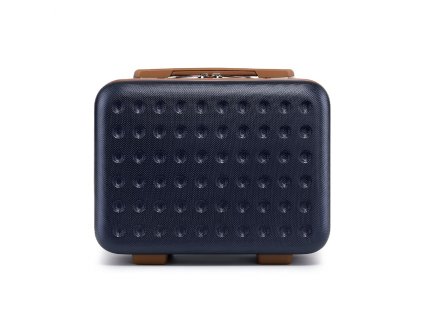 Kosmetický kufřík ABS+PC Kono - navy-hnědý - 11 L
