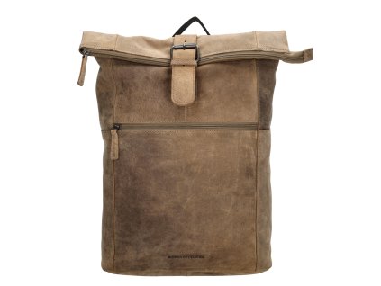 Kožený unisex batoh Hide & Stitches Idaho - tmavě pískový 19L