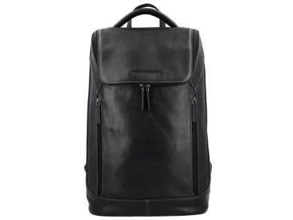 Kožený batoh Hide & Stitches Japura - 18,5 L - černý - 46x29x14 cm
