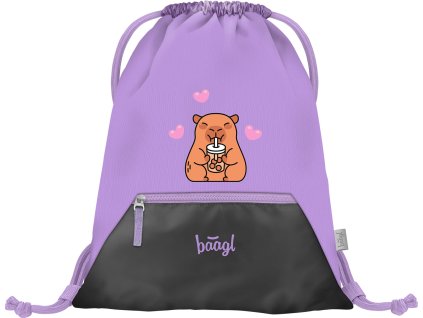 Školní sáček s kapsou BAAGL Kapybara - 16,5 L