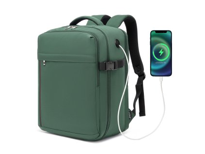 Cestovní batoh na notebook 15,6" Kono 24 L - zelený - 40x30x20 cm