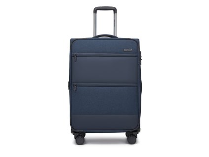 Textilní rozšířitelný kufr British Traveller 74 L - navy