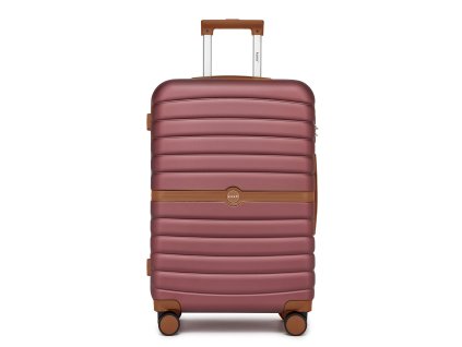 Cestovní kufr ABS+PC s pruhovaným vzorem Kono - 62 L - burgundy