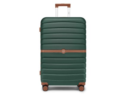 Cestovní kufr ABS+PC s pruhovaným vzorem Kono - 62 L - tmavě zelený