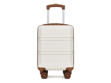 Příruční ABS+PC kufr s odnímatelnými kolečky Kono 22L - béžový - 45x30x20 cm