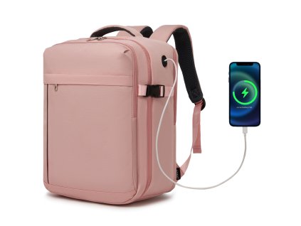 Cestovní batoh na notebook 15,6" Kono 24 L - růžový - 40x30x20 cm