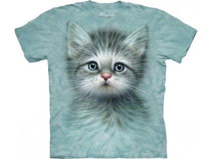 Pánské batikované triko The Mountain - Blue Eyed Kitten - světle modré