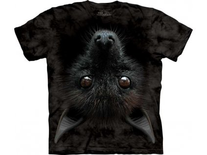 Dětské batikované tričko - Bat Head - černé