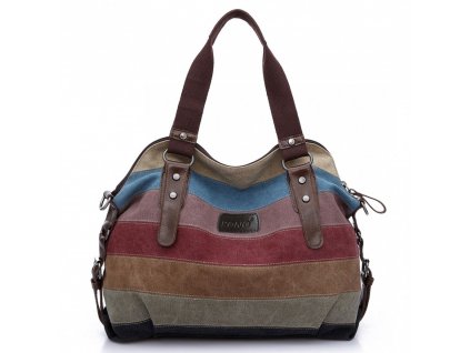 KONO dámska outdoorová kabelka duhová Canvas