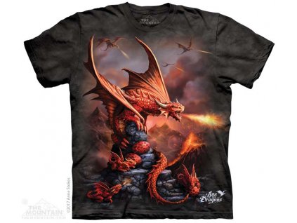 Dětské batikované tričko - Fire Dragon - černé