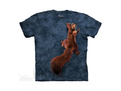Pánské batikované triko The Mountain - Peace Squirrel - modré