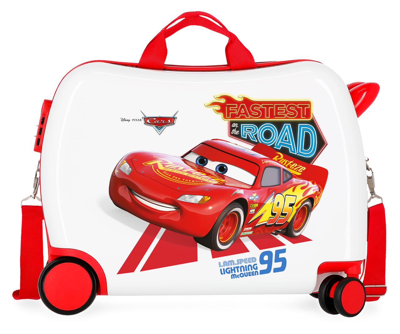 Levně JOUMMABAGS Dětský kufřík na kolečkách - odražedlo - Disney Cars