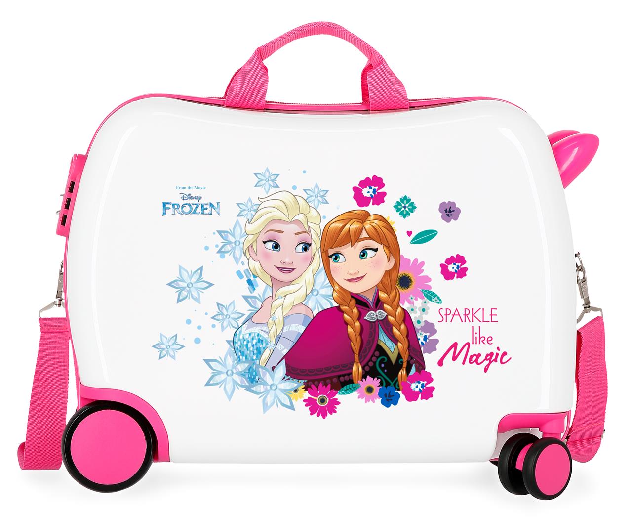 Levně JOUMMABAGS Dětský kufřík na kolečkách - odražedlo - Disney Frozen - Sparkle Like Magic