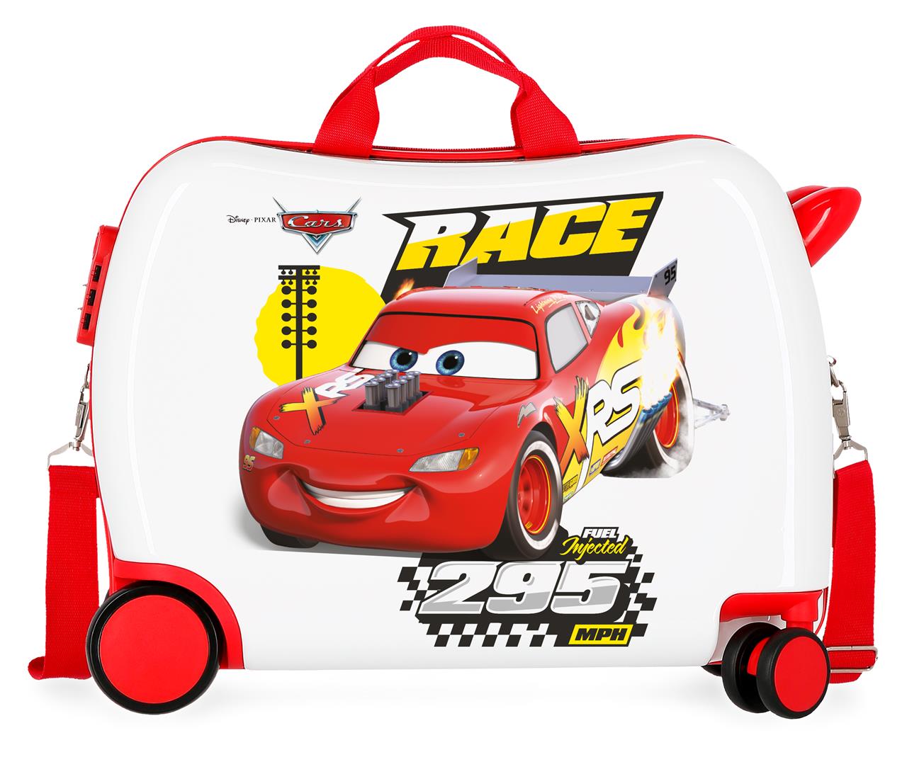 Levně JOUMMABAGS Dětský kufřík na kolečkách - odražedlo - Disney Cars Joy
