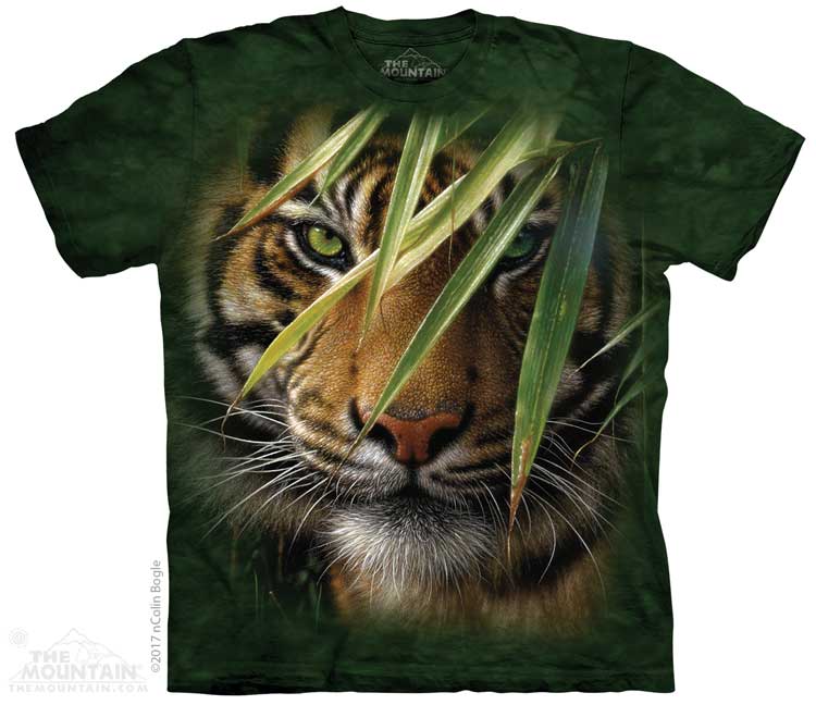 Levně Pánské batikované triko The Mountain - Emerald Forest - zelené