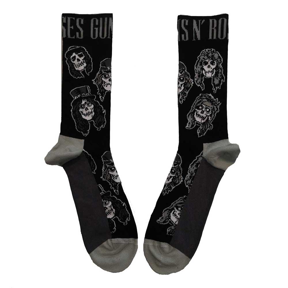 Levně RockOff Ponožky Guns n' Roses Skulls band monochrome