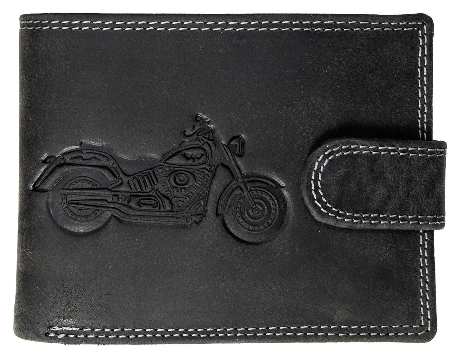 Levně WILD Luxusní pánská peněženka s přezkou Chopper - černá