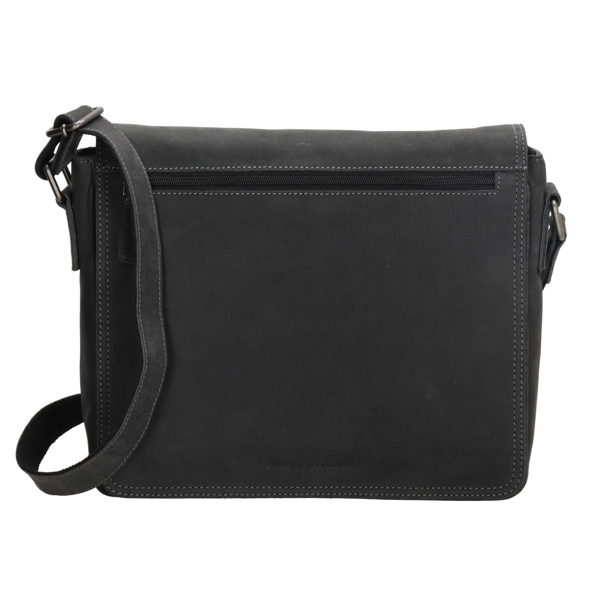 Levně Kožená crossbody unisex taška Hide & Stitches Idaho - černá