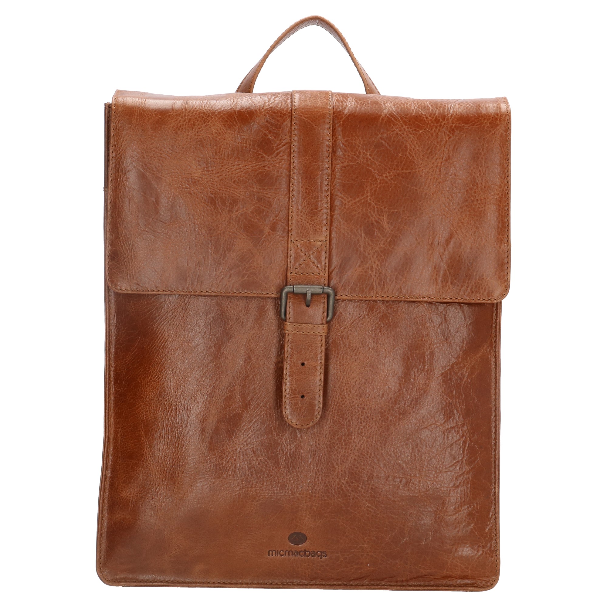 Levně Dámský kožený batoh Micmacbags Porto - hnědý 15,6" (34.5x19.4 cm)