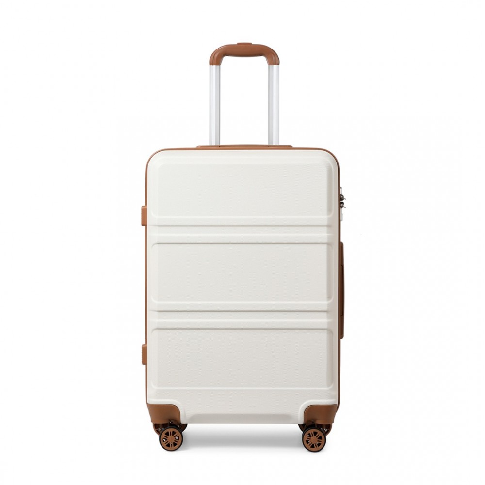 Levně Kono cestovní kufr na kolečkách ABS - 44L - béžovo hnědý
